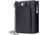 Portafoglio Uomo Protezione Rfid Piccolo Portafoglio Vera Pelle Con Catena Portafoglio Con Cerniera Tasca Per Monete E 14 Slot Per Carte Portafoglio Uomo
