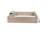 Wondermake® GroßE Hochbeet-Umrandung Aus Holz FüR Garten Terrasse, Pflanzbeet Bausatz Xl Quadratisch, Blumenbeet KräUterbeet Beetumrandung Niedrig Deko, 120 X 120 X 26,5 Cm, Weiß Grau Anthrazit