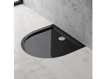 Doporro Piatto Doccia Con Piletta 100X100X4Cm, Piatto Doccia Faro4 In Acrilico Incl. Piletta Di Scarico (AL02), Forma: Semicircolare, Nero