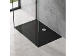 Doporro Piatto Doccia 90X140 Rettangolare In Acrilico Nero H 4 Cm Ultraslim Con Design Antiscivolo - Lucia02Ar