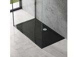 Doporro Piatto Doccia 80X140 Rettangolare In Acrilico Nero H 4 Cm Ultraslim Con Design Antiscivolo - Lucia02Ar