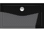 Doporro Piatto Doccia 75X120 Rettangolare In Acrilico Nero H 4 Cm Ultraslim Con Design Antiscivolo - Lucia02Ar
