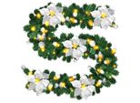 Jayseuw Decorazione Ghirlanda Di Natale Ghirlanda Di Abete Decorazione Natalizia Interna Ed Esterna Ghirlanda Artificiale 2,7 M 50 Led Con Argento Decorativo