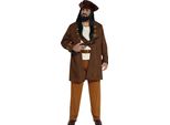 Capitano Pirata Avventura Costume Di Carnevale Classico Elegante Bucaniere, Taglia: 56 - 58 (Xxl) Colore: Marrone