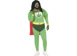 Supereroe Avventura Figura Rastafarian Marijuana Costume Addio Al Celibato Maschera Guanti, Taglia: 56 - 58 (Xxl) Colore: Verde