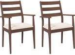 Vidaxl Sedie Da Pranzo Con Cuscino 2 Pz. Legno Massiccio Marrone In Legno Di Gomma