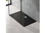 Doporro Piatto Doccia 70X120 Rettangolare In Acrilico Nero H 4 Cm Ultraslim Con Design Antiscivolo - Lucia02Ar
