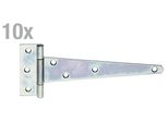 Alberts 850951 Cerniera Per Casse, Con Perno Rivettato, Zincata, Passivata A Film Spesso, 200 X 32 Mm, Set Da 10