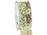 Nastro Natalizio Cervo Verde Chiaro 40Mm 20M, Nastro Regalo Festivo Nastro Decorativo Nastro Tessuto Nastro Fiocco Decorazione Avvento