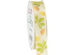 Nastro Regalo Verde Foglie D'autunno 25Mm X 20M - Nastro Decorativo Decorazione Autunnale Nastro Creativo