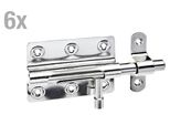 Alberts 858438 Chiusura A Catenaccio, Con Maniglia Rotonda E Anello Fisso, Acciaio Inox, Piastra 80 X 59 Mm, Bullone Ø 11 Mm, Lunghezza Totale 122 Mm, Set Da 6