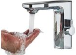 Miscelatore Per Lavabo A Sensore Touchless, Display Digitale Induttivo, Miscelatore Monocomando, Cromo A
