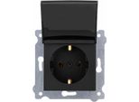 Presa Di Corrente Con Messa A Terra Schuko 2P+T (Fumogeno) Nero Metallizzato 239/14E Exen