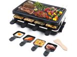 Griglia Per Raclette Rivestimento Antiaderente Griglia Con 8 Mini Teglie Per Raclette E 4 Spatole Di Legno Griglia Per Raclette, 1300W