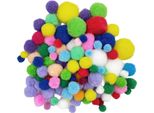 Loveart Pompons 100Pz/Size Mix Di Palline Pom-Pom Per Il Crafting, Multicolore