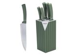 Ribelli Blocco Coltelli Con Coltello 6 Pezzi, Set Di Coltelli In Acciaio Inox Con Blocco, Set Di Coltelli Da Cucina Affilati, Verde