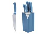 Ceppo Di Coltelli Ribelli Con Coltello 6 Pezzi, Set Di Coltelli In Acciaio Inox Con Ceppo, Set Di Coltelli Da Cucina Affilati, Blu