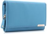 Portafoglio Da Donna In Pelle Con Protezione Rfid 25 Scomparti Portafoglio Da Donna Lungo (Blu Cielo)