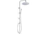 Set Doccia A Pioggia Senza Rubinetto, Sistema Doccia In Acciaio Inox Cromato Con Soffione, Asta Doccia, Flessibile Doccia, Soffione Rotondo D25Cm