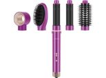 Set Di Spazzole Ad Aria Calda Per Asciugacapelli, Phon A Spazzole Rotonde, Ferro Arricciacapelli, 5 Accessori, Asciugatura, Stiratura, Volume, Riccioli, Cura Ionica, Motore Ad Alta Velocità, Viola