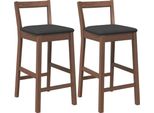 Vidaxl Sgabello Da Bar Con Cuscino 2 Pz. Legno Massiccio Marrone In Legno Di Gomma