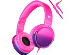 Cuffie Stereo Hd Con Microfono Per Bambini E Bambine, Cuffie Pieghevoli Per Cellulare, Tablet, Pc (Rosa)