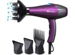 Asciugacapelli Ergonomico 2100W Potente Motore Ac, Asciugacapelli Da Salone A Infrarossi Con Diffusore, Pettine E Beccuccio, Asciugacapelli Europeo A Spina