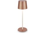Briloner Bota Lampada Da Tavolo Led Senza Fili IP44, Dimmerabile, Touch, Batteria Ricaricabile, Protezione Dagli Spruzzi D'acqua, Color Caffè, Ø11 X 33 Cm