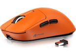 **Attack Shark X3 49G Mouse Da Gioco Ultraleggero, Sensore Pixart PAW3395, 26000 Dpi, BT/2.4G Wireless/Wired, Batteria 200H, Per Win11/Xbox/Ps/Mac (Arancione)
