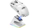 **49G Mouse Da Gioco Superleggero Con Base Di Ricarica Magnetica, Sensore Da Gioco Pixart PAW3395, BT/2.4G Wireless/Wired Mouse Con Nastro, 26000 Dpi, X3
