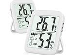 Antonki Set Di 2 Termometri, Igrometri, Termometri Da Interno, Serra, Soggiorno, Cantina, Cantina Per Bambini, Misuratore Digitale Di Temperatura E Umidità