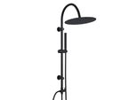 Joho Colonna Doccia Idromassaggio Acciaio Inox Senza Miscelatore Fori Muro Regolabili Doccia Con Soffione Doccetta, Asta Doccia Forma Di U, D30Cm Nero