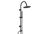 Joho Colonna Doccia Idromassaggio Doccia Acciaio Inox Senza Miscelatore Fori Muro Regolabili Soffione Doccetta, Asta Doccia Forma Di U, D20Cm Nero