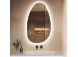 S'afielina 85×50 Cm Specchio Asimmetrico Led - Specchio Da Bagno Con Illuminazione, Funzione Dimmer, Montaggio Orizzontale/Verticale, Antiappannamento, Bagno E Corridoio