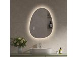 S'afielina Specchio Da Bagno Con Illuminazione 60×45 Cm Specchio Da Parete Con Interruttore A Led 3 Colori Di Luce E Dimmerabile, Funzione Antiappannamento E Memoria