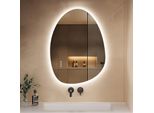 S'afielina 75×55 Cm Specchio Asimmetrico Led - Specchio Da Bagno Con Illuminazione, Funzione Dimmer, Montaggio Orizzontale/Verticale, Antiappannamento, Bagno E Corridoio