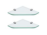 S'afielina Mensola In Vetro Per Doccia Mensola In Vetro Angolare 6Mm Temperato Mensola In Vetro Per Doccia Mensola In Vetro Per Bagno Mensola Per Doccia 230 X 230 Mm,2 Pezzi