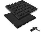 Set Di 4 Tappetini Anticaduta Bepco - (40X40Cm, Nero) - Piastrella In Gomma Ammortizzante E Antiscivolo, Con 16X Perni Di Collegamento, In Gomma Riciclata Al 100%