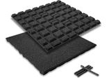 Set Di 4 Tappetini Anticaduta Bepco - (50X50Cm, Nero) - Piastrella In Gomma Ammortizzante E Antiscivolo, Con 16X Perni Di Collegamento, In Gomma Riciclata Al 100%