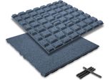 Set Di 4 Tappetini Anticaduta Bepco - (50X50Cm, Grigio) - Piastrella In Gomma Ammortizzante E Antiscivolo, Con 16X Perni Di Collegamento, In Gomma Riciclata Al 100%