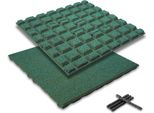 Set Di 4 Tappetini Anticaduta Bepco - (50X50Cm, Verde) - Piastrella In Gomma Ammortizzante E Antiscivolo, Con 16X Perni Di Collegamento, In Gomma Riciclata Al 100%