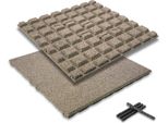 Set Di 4 Tappetini Anticaduta Bepco - (50X50Cm, Sabbia) - Piastrelle In Gomma Antiurto E Antiscivolo, Con 16X Perni Di Collegamento, In Gomma Riciclata Al 100%
