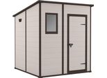 Dmora Casetta Da Giardino Cranbrook 185X183.5X200H Cm Beige, Resistente Agli Agenti Atmosferici Presenza Finestre