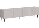 Dmora Mobile Porta Tv Priocca 42X200X52H Cm Beige, Apertura Battente 8 Vani