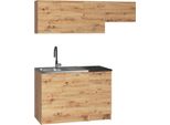 Dmora Cucina Completa Sora Marrone Rovere Nodi, Modulabile 5 Vani