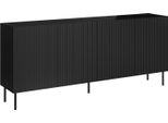 Dmora Credenza Corana 42X200X82H Cm Nero, Apertura Battente 8 Vani