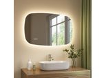 S'afielina 70×45 Cm Specchio Da Bagno Con Illuminazione Specchio Ovale A Led Con Interruttore A Sfioramento, Dimmerabile A 3 Colori Di Luce Regolabili, Antiappannamento, Funzione Memoria