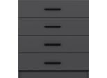Dmora Cassettiera Lierna 47X90X100H Cm Nero Antracite, 4 Cassetti Apertura Scorrevole