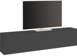 Dmora Mobile Porta Tv Alakazam 30X180X40H Cm Nero Antracite, 2 Vani Un'anta Italy