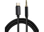 Cavo Audio/Audio Da USB-C A Aux Da 3,5 Mm, 1 M - Nero/Nylon